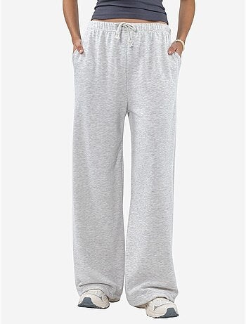 Pantalones de chándal en mezcla de algodón de pierna recta para mujer busem