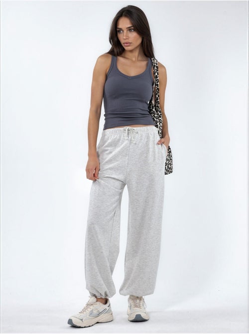 Pantalones de chándal en mezcla de algodón de pierna recta para mujer busem - Kiabi Pantalones de chándal en mezcla de algodón de pierna recta para mujer busem - Kiabi