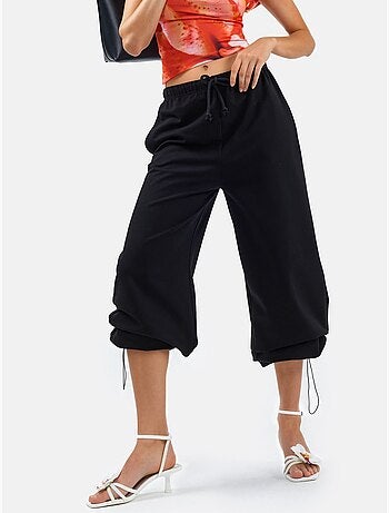 Pantalones de chándal en mezcla de algodón de pierna recta para mujer busem