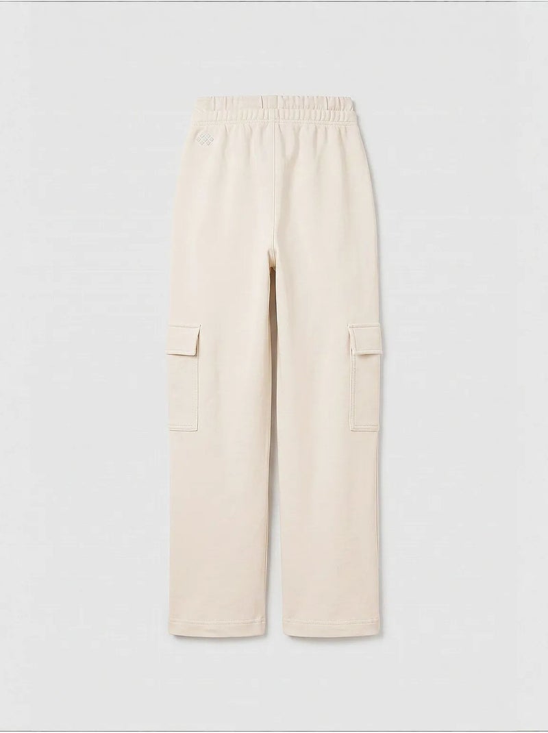 Pantalones de chándal juveniles unisex de algodón y poliéster tommy Crema - Kiabi