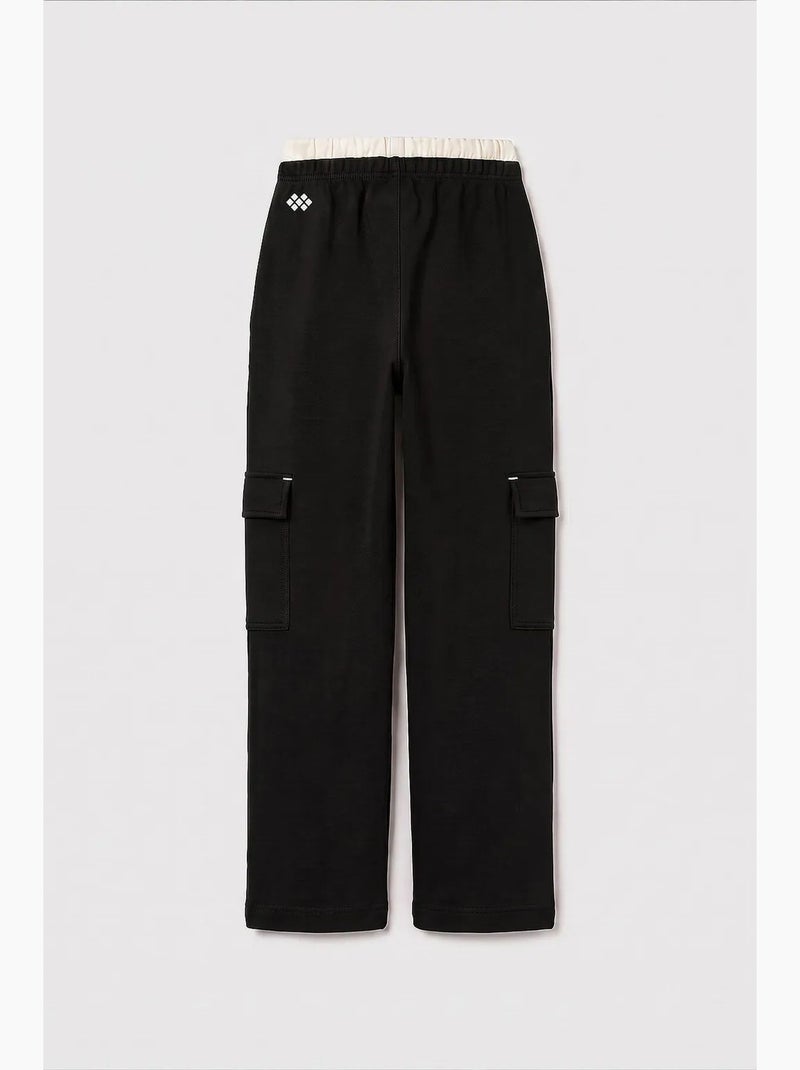 Pantalones de chándal juveniles unisex de algodón y poliéster tommy Negro - Kiabi