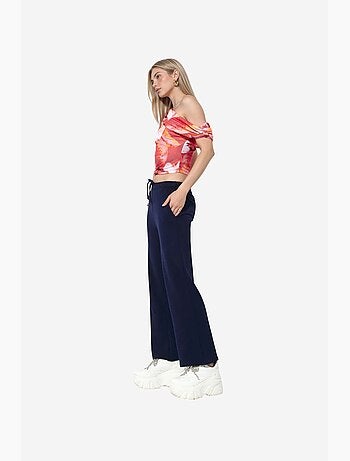 Pantalones de chándal pull-on de pernera ancha busem