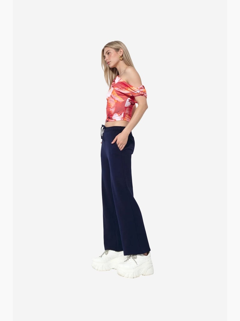 Pantalones de chándal pull-on de pernera ancha busem Azul marino - Kiabi