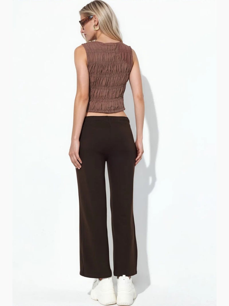 Pantalones de chándal pull-on de pernera ancha busem Marrón chocolate - Kiabi