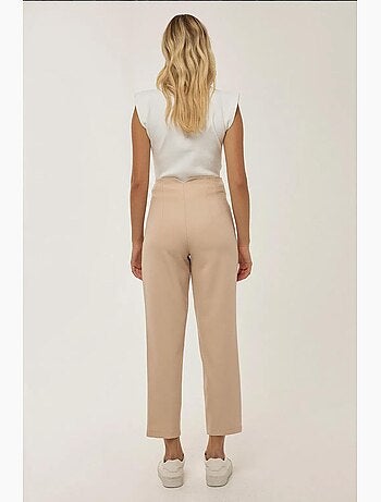 Pantalones de cintura alta ajustados color piel hiccup