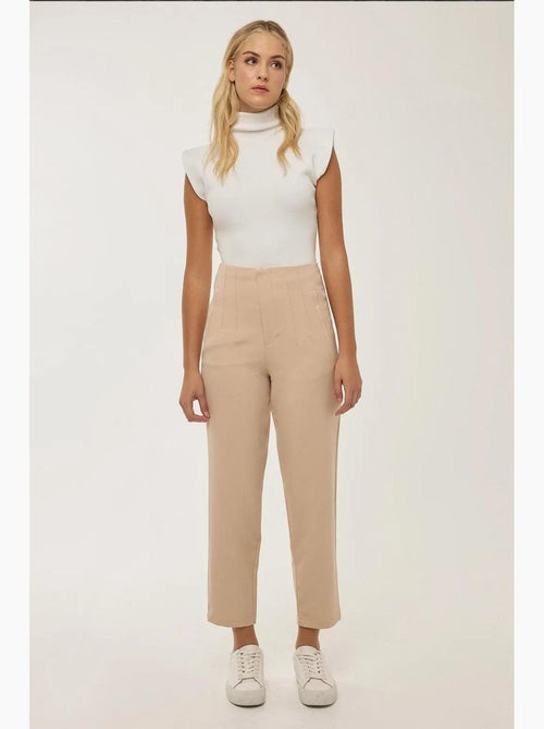 Pantalones de cintura alta ajustados color piel hiccup - Kiabi