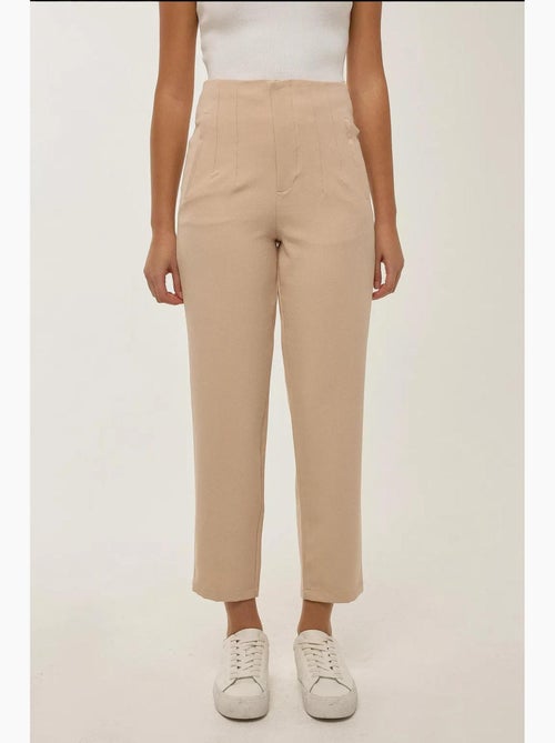 Pantalones de cintura alta ajustados color piel hiccup - Kiabi