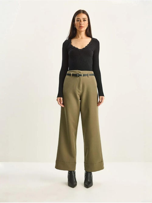 Pantalones de cintura alta y pierna ancha lucci - Kiabi