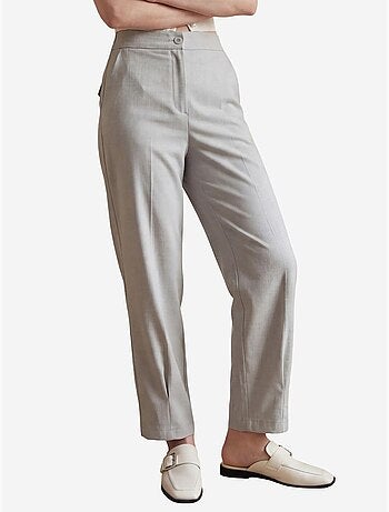 Pantalones de cintura alta y pierna recta con bolsillos my fashion