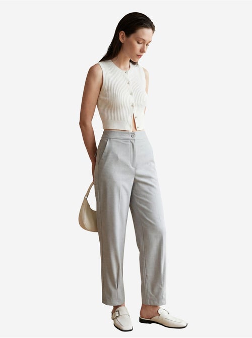 Pantalones de cintura alta y pierna recta con bolsillos my fashion - Kiabi Pantalones de cintura alta y pierna recta con bolsillos my fashion - Kiabi