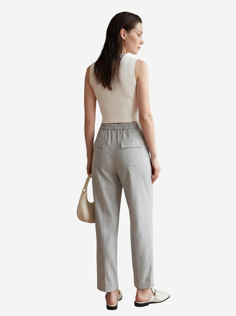 Pantalones de cintura alta y pierna recta con bolsillos my fashion Gris - Kiabi