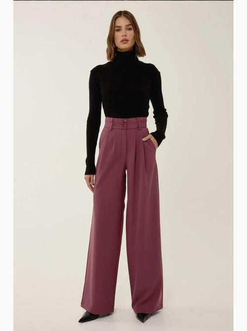 Pantalones de cintura doble y pierna ancha hiccup - Kiabi
