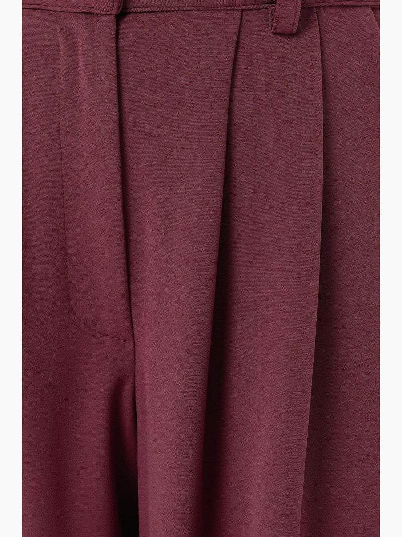 Pantalones de cintura doble y pierna ancha hiccup Rojo burdeos - Kiabi