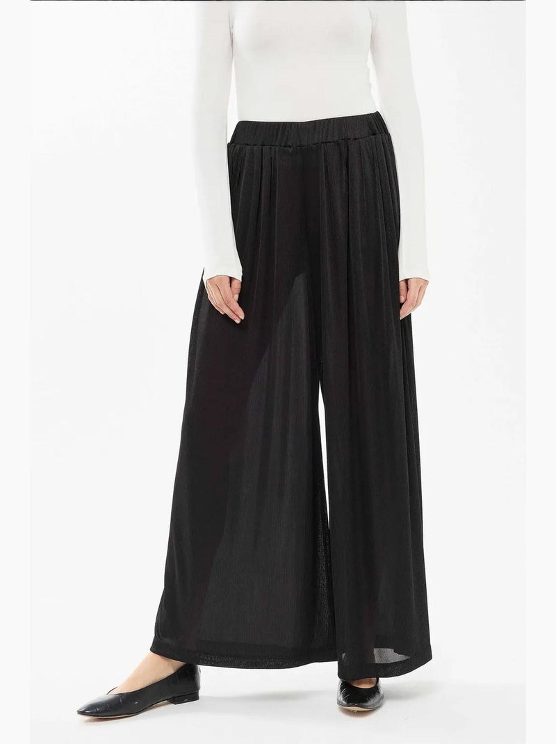 Pantalones de cintura elástica y pierna ancha hiccup Negro - Kiabi