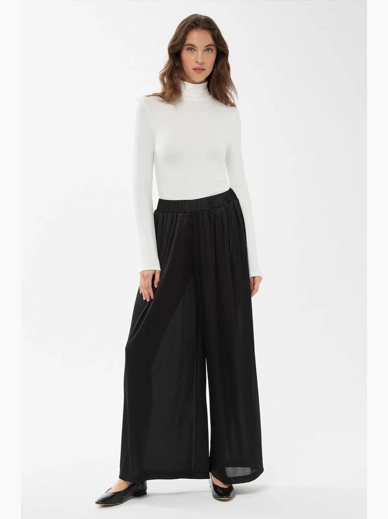 Pantalones de cintura elástica y pierna ancha hiccup Negro - Kiabi