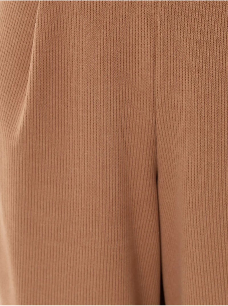 Pantalones de cintura elástica y pierna ancha Marrón - Kiabi