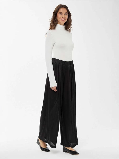 Pantalones de cintura elástica y pierna ancha - Kiabi Pantalones de cintura elástica y pierna ancha - Kiabi