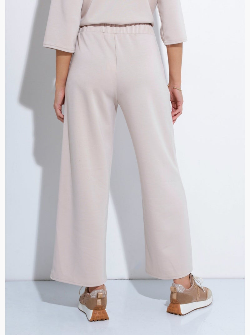 Pantalones de corte cómodo con punto suave - Afibel Beige - Kiabi