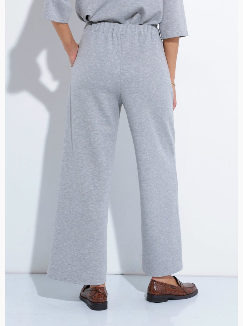 Pantalones de corte cómodo con punto suave - Afibel Gris jaspeado - Kiabi