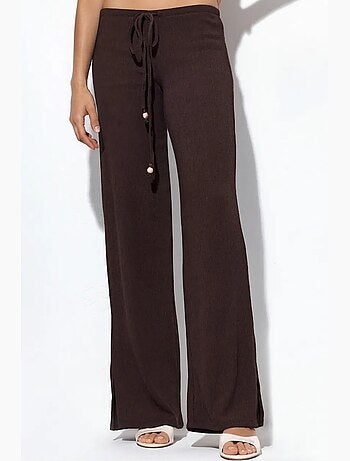 Pantalones de crepé de mujer de pierna recta busem
