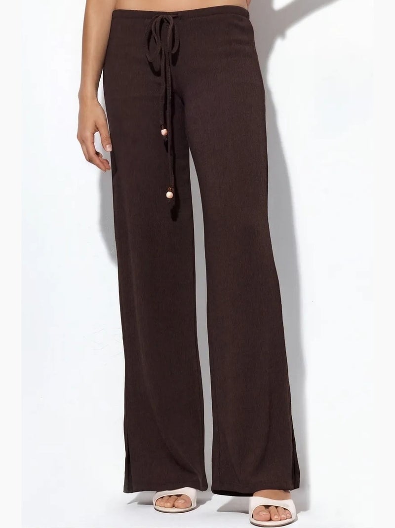 Pantalones de crepé de mujer de pierna recta busem Marrón - Kiabi
