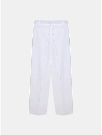 Pantalones de crepé de pernera ancha con cinturón dilvin