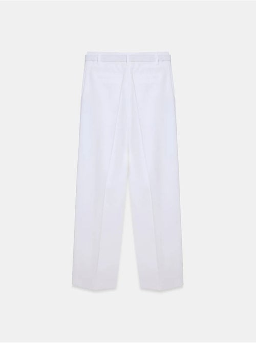 Pantalones de crepé de pernera ancha con cinturón dilvin - Kiabi