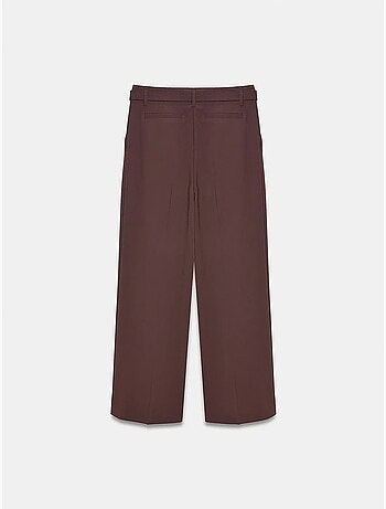 Pantalones de crepé de pernera ancha con cinturón dilvin