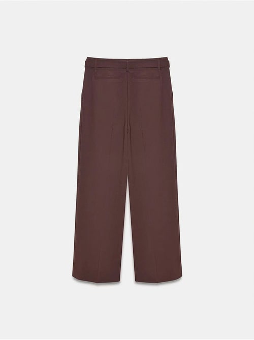 Pantalones de crepé de pernera ancha con cinturón dilvin - Kiabi