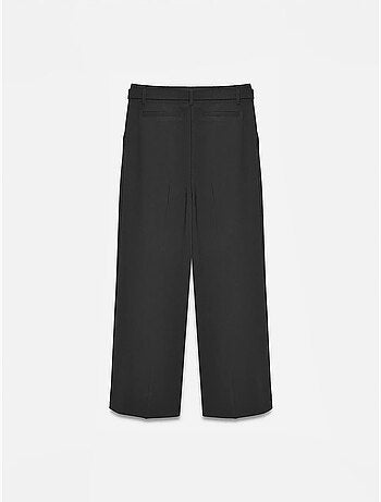 Pantalones de crepé de pernera ancha con cinturón dilvin