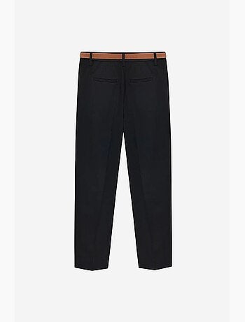 Pantalones de crepé de pernera recta con cinturón dilvin