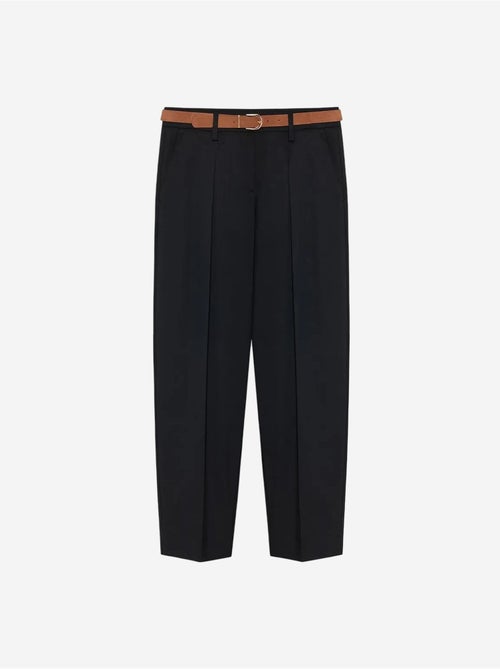 Pantalones de crepé de pernera recta con cinturón dilvin - Kiabi Pantalones de crepé de pernera recta con cinturón dilvin - Kiabi