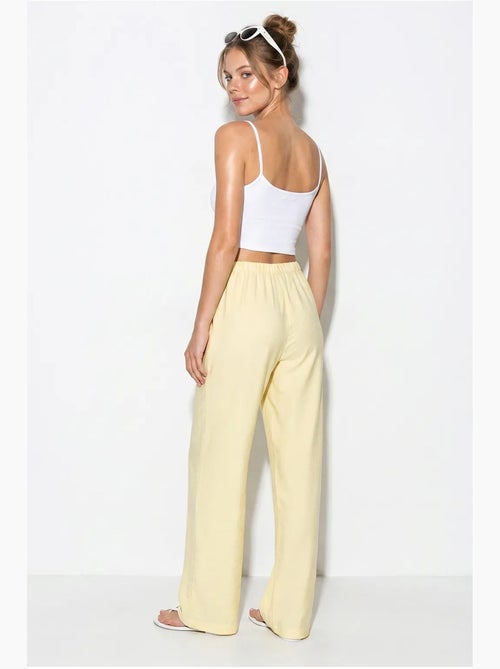 Pantalones de crepé de pierna ancha para mujer lucci - Kiabi Pantalones de crepé de pierna ancha para mujer lucci - Kiabi