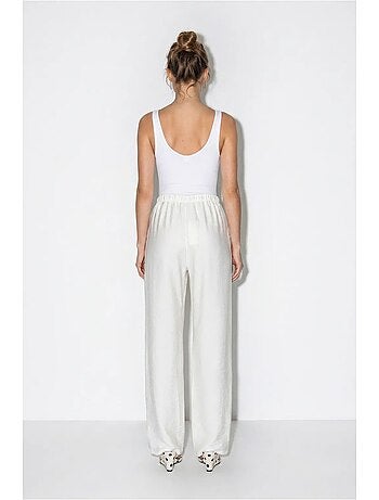 Pantalones de crepé de pierna ancha para mujer lucci