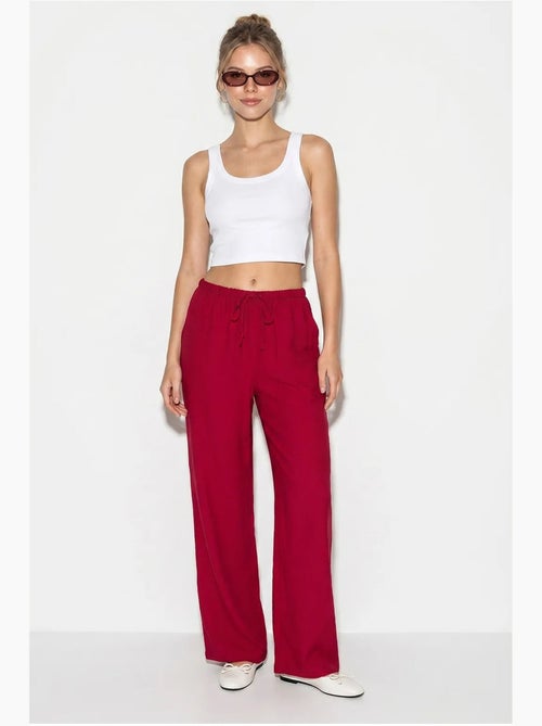 Pantalones de crepé de pierna ancha para mujer lucci - Kiabi Pantalones de crepé de pierna ancha para mujer lucci - Kiabi