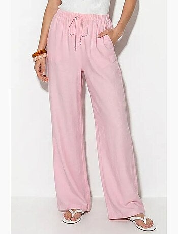 Pantalones de crepé de pierna ancha para mujer lucci