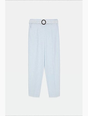Pantalones de crepé de pierna recta con pinzas dilvin