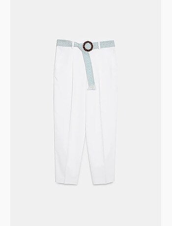 Pantalones de crepé de pierna recta con pinzas dilvin