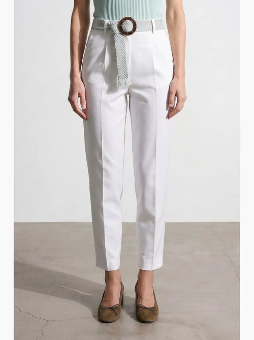 Pantalones de crepé de pierna recta con pinzas dilvin - Kiabi Pantalones de crepé de pierna recta con pinzas dilvin - Kiabi