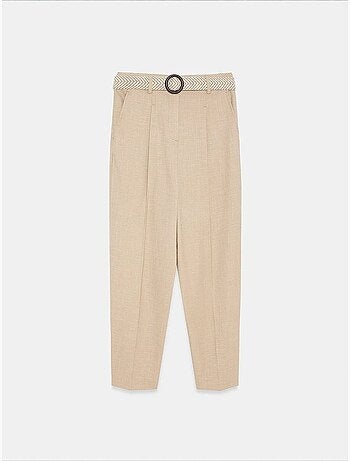 Pantalones de crepé de pierna recta con pinzas dilvin