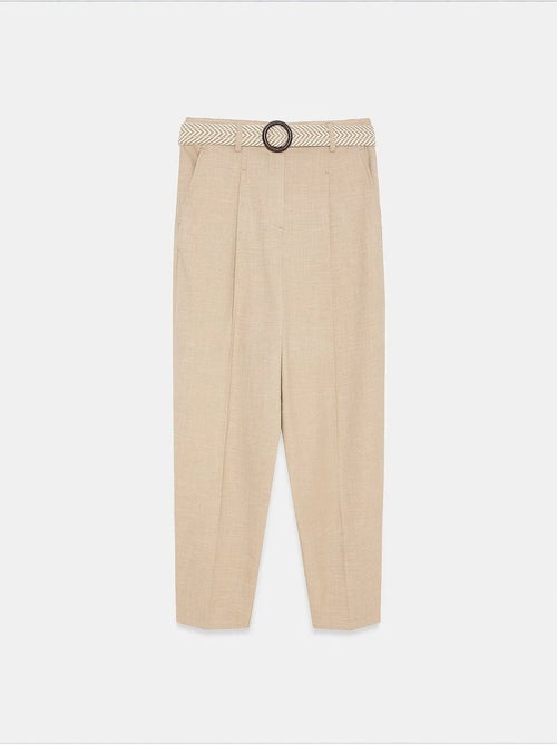 Pantalones de crepé de pierna recta con pinzas dilvin - Kiabi Pantalones de crepé de pierna recta con pinzas dilvin - Kiabi