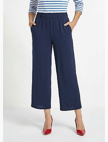 Pantalones de crepé fluidos de pierna ancha - Afibel