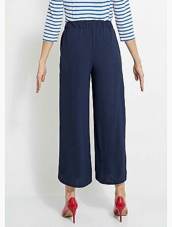 Pantalones de crepé fluidos de pierna ancha - Afibel