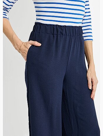 Pantalones de crepé fluidos de pierna ancha - Afibel