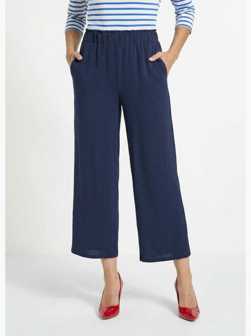 Pantalones de crepé fluidos de pierna ancha - Afibel - Kiabi