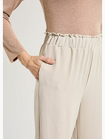 Pantalones de crepé fluidos de pierna ancha - Afibel