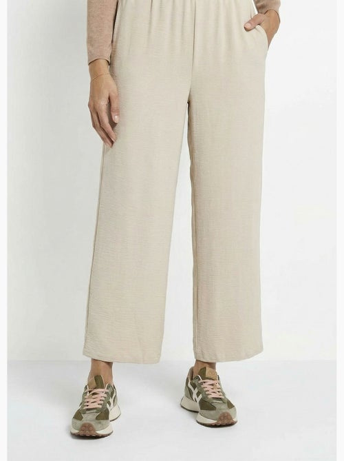 Pantalones de crepé fluidos de pierna ancha - Afibel - Kiabi