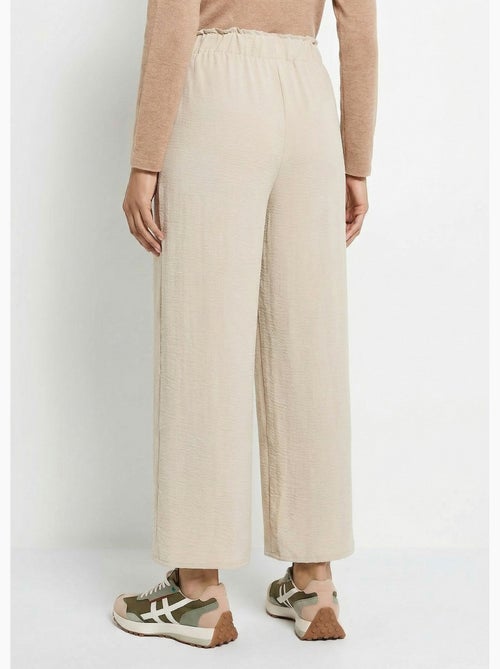 Pantalones de crepé fluidos de pierna ancha - Afibel - Kiabi