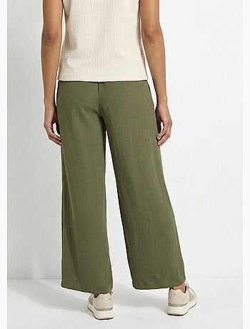 Pantalones de crepé fluidos de pierna ancha - Afibel