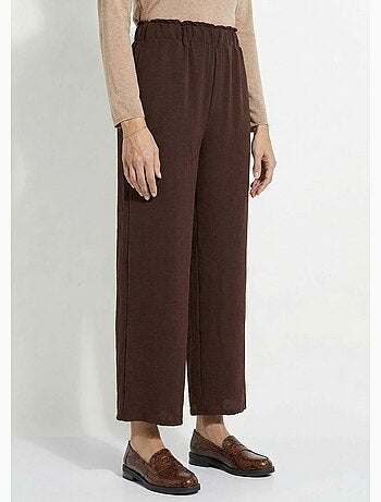 Pantalones de crepé fluidos de pierna ancha - Afibel